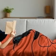 thumbnail image 3 of Indie Soft Flannel Fleece Throw Blanket, Raven is Holding a Microphone Rock Music Theme Festival Party Gothic Singer, Cozy Plush for Indoor and Outdoor Use, 70" x 90", Orange Black Blue, by Ambesonne, 3 of 5