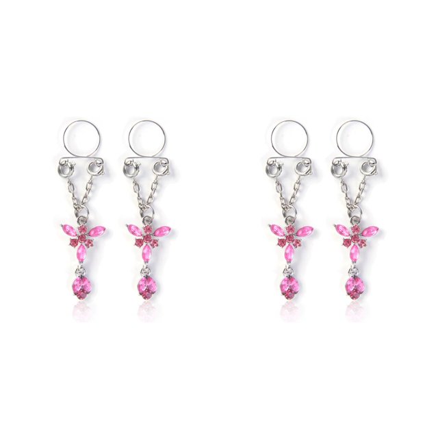 sweethay Piercings falsos, accesorio de moda de estilo Simple encantador, adornos de senos para mujer, anillos ajustables para pezones para Type2 NO2