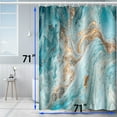 thumbnail image 4 of Wowhub Marble Shower Curtain Set Green Fabric Shower Curtain For Bathroom, 4 of 5