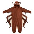 thumbnail image 4 of TBKOMH Halloween Onesie Hooded Pajama Plush Jumpsuit Insect Costume Long Sleeve Full Body One Piece Loungewear with Legs for Adult Cozy Flannel Cosplay Brown L, 4 of 5