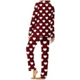 thumbnail image 4 of Tnhcen Women's Heart Print Home Clothes Pajamas Set Women's Long Sleeve Sleepwear Soft Pjs Set Two Piece Button Down Pj Set With Pockets, 4 of 6