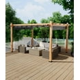 thumbnail image 7 of Riedhoff 10 x 13 Ft Wood-Grain Aluminum Outdoor Pergola with Retractable Canopy Sun Shade,Gray, 7 of 7