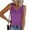 Purple, variant on QUINDOS Womens Tank Tops Plus Size Summer Brown Ribbed Striped Round Neck Button Elastic Tank Tops Camisoles for Women