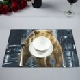 thumbnail image 1 of BSDHOME Brown Bear in City Kitchen Table Mat Placemats for Dining Table 12x18 inches, 1 of 4