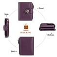 thumbnail image 6 of (2 pack) Falan Mule Women's Lightweight Genuine Leather Wallet, Includes Card Holders, RFID-Blocking, Lightweight, Photo & ID Holder, Purple, 6 of 9