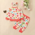 thumbnail image 4 of Winter Saving! Yievot Valentine's Day Gift Fall Baby Girl Clothing Set Heart Print Cute Girl's Set Long Sleeve Toddler Baby Girl Outfit with Headband 3-24 Months 2024 Summer Baby Outfits on Clearance, 4 of 7
