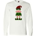 thumbnail image 3 of Inktastic Merry Christmas Elf in Red and Green Plaid Long Sleeve T-Shirt, 3 of 5