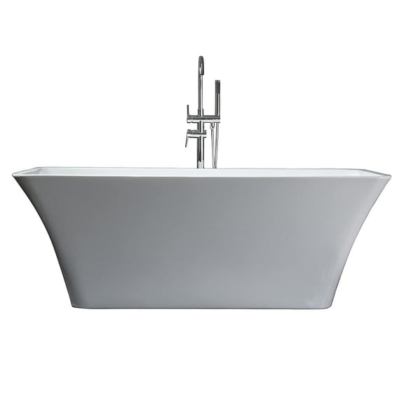 Lexora Vinter Free Standing Acrylic Bathtub With Chrome Drain LD901159A1C0000