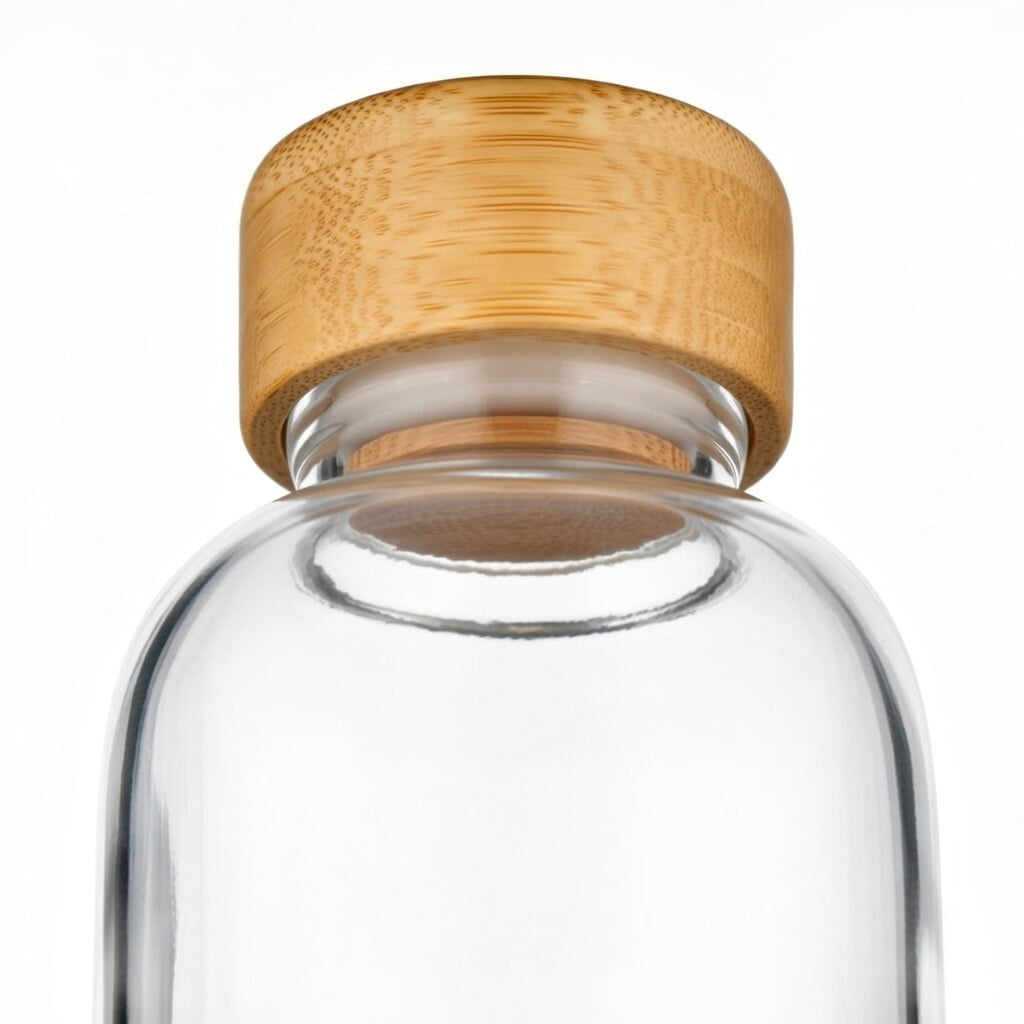 Molika 1000ml Glass Drinking Water Bottle With Bamboo Lid, For Daily Hydration.
