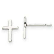 JEWELRYPOT Sterling Silver Polished and Antiqued Cross Post Earrings (10MM Long x 7MM Wide)