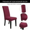 thumbnail image 5 of Unique Bargains Knit Spandex Seat Cover for Dining Chair Slipcovers Burgundy, 5 of 8