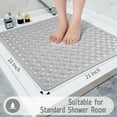 thumbnail image 2 of MaPinKa Non-Slip Shower Stall Mat with Suction Cups and Drain Holes - Soft 21x21 Inch Square Bath Mat for Bathroom - Machine Washable - Stall Floor Mats for Bathroom Accessories, Grey, 2 of 6