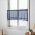 thumbnail image 3 of Fashnice Half Window Curtain Decor Kitchen Curtains Rod Pocket Simple Short Valance Semi-sheer Living Room Luxury Tiers Panels Solid Color Home Blue W:54''x H:24'', 3 of 5