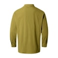thumbnail image 4 of Men's Loose Classic Lapel Multi Pocket Button Down Long Sleeve Work Shirt for Spring Fall Industrial Style,Ginger,M, 4 of 7