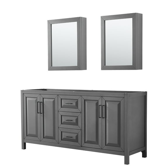 Wyndham Collection Wcv252572dcxsxxmed Daria 71" Double Free Standing Vanity Cabinet - Dark