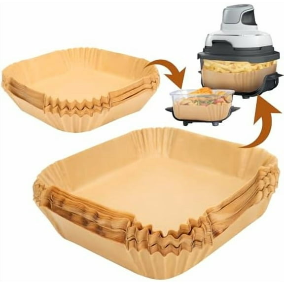 200PCS Air Fryer Liners for Ninja Crispi Airfryer, 6.5 Inch & 8 Inch Crisp Airfryer Liners for 4QT&6 Cup Glass Containers, Ninja Crispy Portable Glass Air Fryer Cooking System Accessories