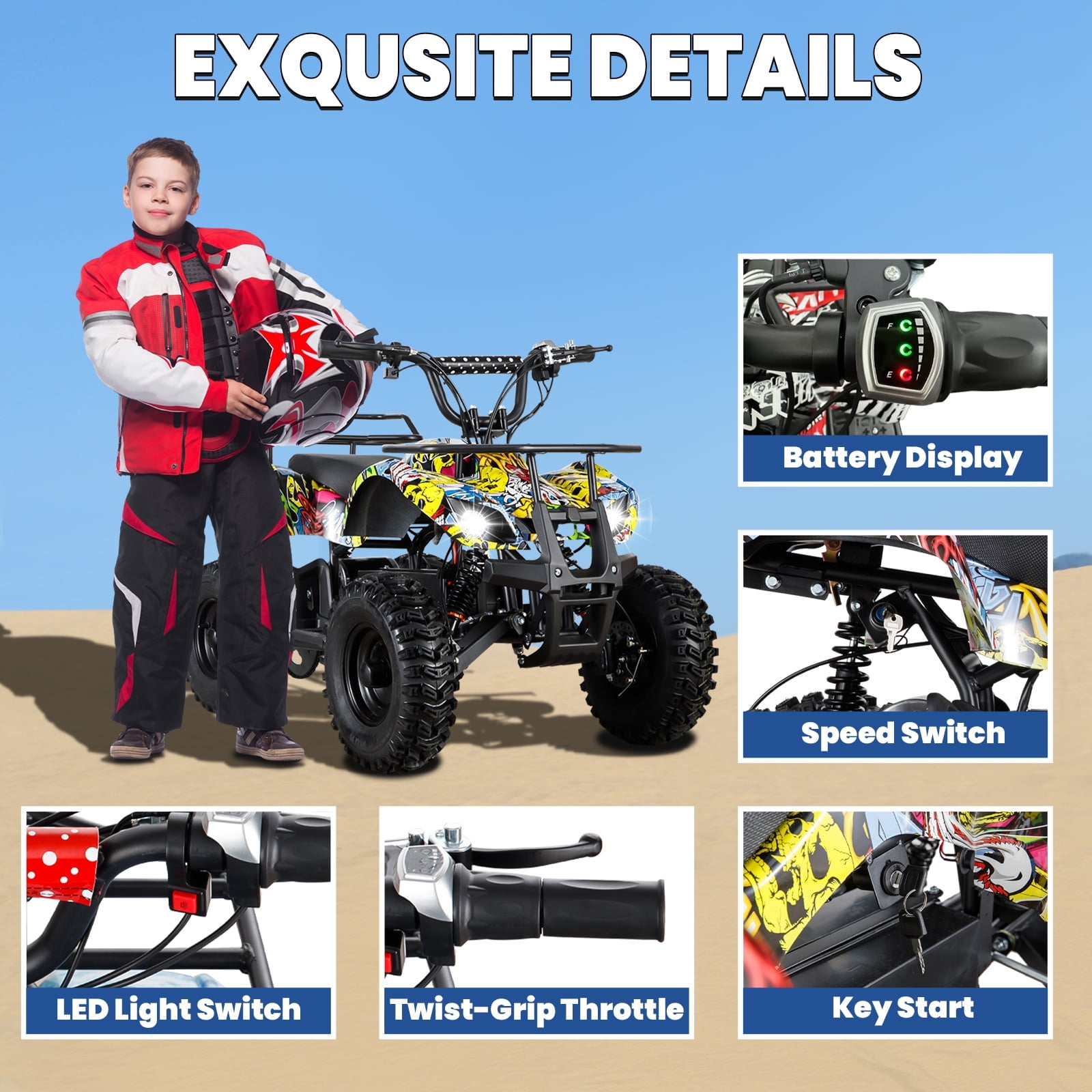 Electric quad bike 36v 500w new arrivals