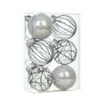 thumbnail image 2 of 6PCS Christmas Tree Ornaments, Clear Glass Baubles with Gold Mesh & Star Designs, Elegant Holiday Hanging Decorations, Festive Tree & Wedding Decor, 2 of 6