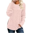 thumbnail image 2 of gbyLJF Womens Sweaters Casual Solid Color Long Sleeve Pullover Tops Fall fashion Crew Neck Basic T-Shirts, 2 of 7