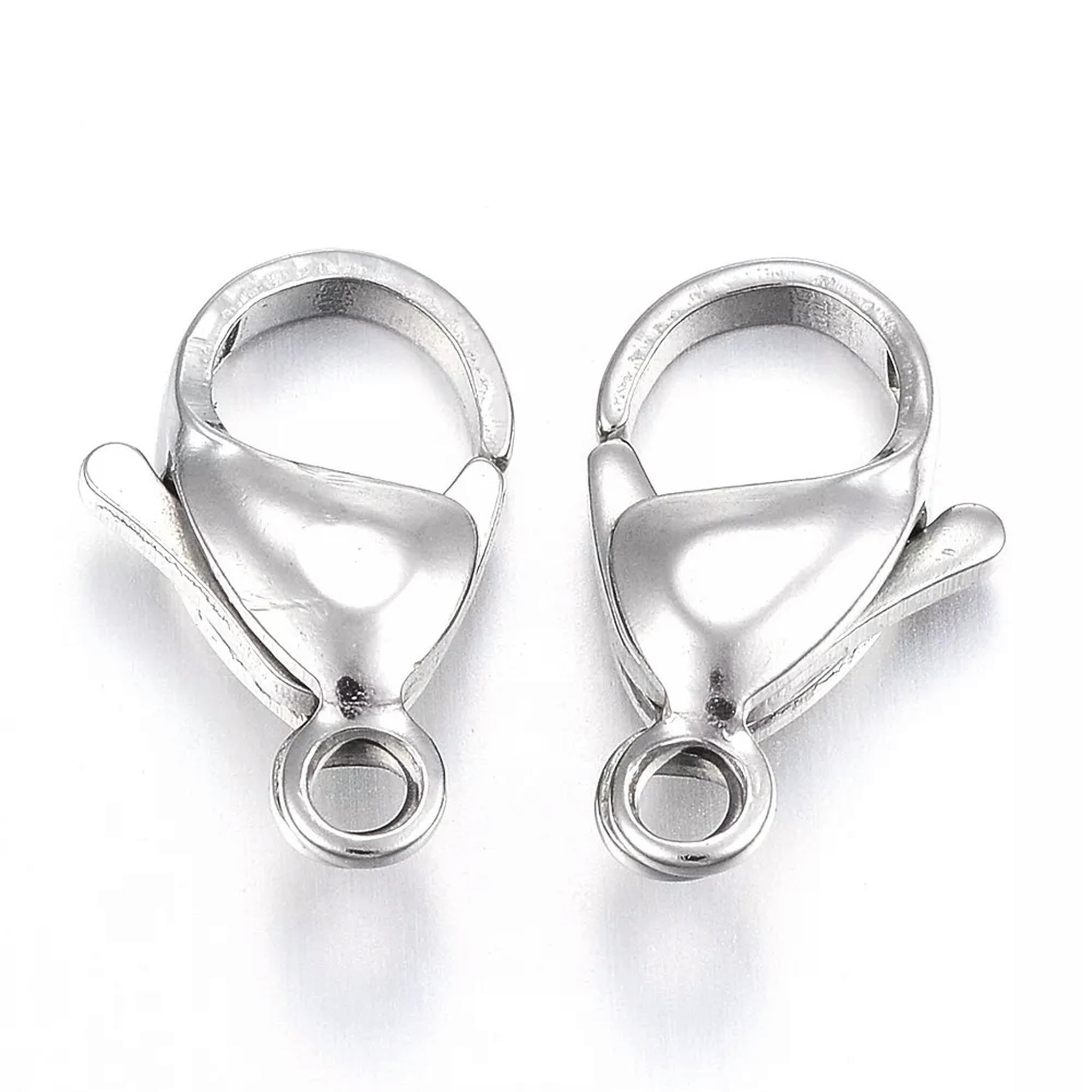 U8MO 200pcs 304 Stainless Steel Lobster Claw Clasps Smooth Trigger Clasp Closure 15mm