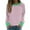 Pink, variant on Oalirro Cute Long Sleeve Tops for Women Striped Print Round Neck Woman Crop Tops Fall and Winter Black Shirt