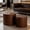 Walnut, variant on 2-piece nested coffee table set, round coffee table, round modern design suitable for small living rooms, bedroom decorative side table set, multifunctional space-saving furniture