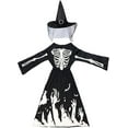 thumbnail image 6 of WIBACKER Skeleton Ghost Witch Costume for Girls, Glow in The Dark Dress with Hat, Kids Halloween Witchy Fearsome Dress Up, 6 of 9