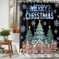 thumbnail image 4 of Gingerbread Christmas Shower Curtain, Xmas Tree Snowflake Black Waterproof Fabric Shower Curtains with 12 Hooks, Bathroom Curtain Set for Bathroom Accessories Decor, 54 x 78Inches, 4 of 9