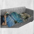 thumbnail image 5 of Nature Soft Flannel Fleece Blanket, Lake Tahoe Snowy Mountain Reflection on Clear Water Rocky Shore View, Cozy Plush for Indoor and Outdoor Use, 50" x 70", Pale Blue Green Eggshell, by Ambesonne, 5 of 5