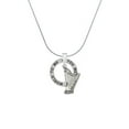thumbnail image 2 of Delight Jewelry Silvertone Harp Silver-tone You Mean the World to Me Ring Necklace, 18", 2 of 4