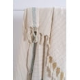 thumbnail image 5 of Pastel Blue Striped Large Bath Sheet with Tassel, High Quality Cotton & Linen Fabric, Unique Pool Towels for Family, Boho Decorative Throw, 5 of 6