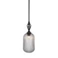 thumbnail image 1 of Elegant Pendant With Hang Straight Swivel Shown In Matte Black Finish With 8.25" Micro Bubble Ribbed Glass, 1 of 1