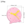 thumbnail image 2 of Uxcell 4 inch Teaching Clock Tell Time Analog Demonstration Clock 24 Hour 3 Pointers Geared, Pink 2 Pack, 2 of 5