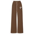 thumbnail image 7 of DJDLJWCJ Teen Girls Wide Leg Sweatpants Winter Warm Elastic Waist Drawstring Baggy Pants Side Pocket Athletic Pants Brown Size 7, 7 of 7