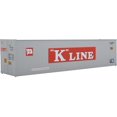 thumbnail image 1 of Walthers SceneMaster HO Modelo a escala de K-Line (gris rojo blanco) Contenedor refrigerado de lado liso de 40' Hi Cube 949-8351, 1 of 1