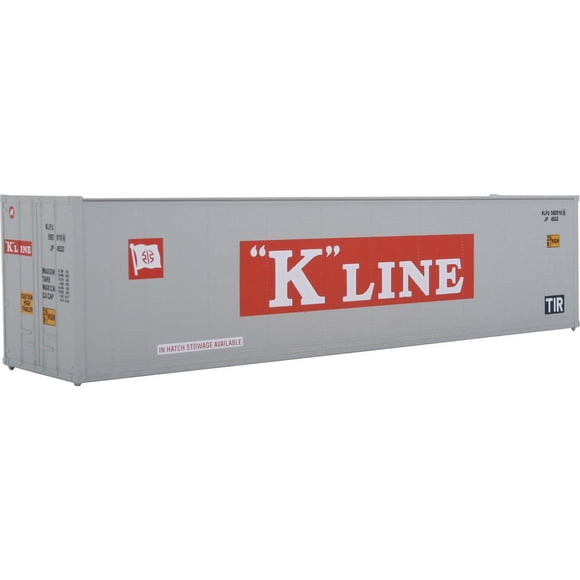 Walthers SceneMaster HO Modelo a escala de K-Line (gris rojo blanco) Contenedor refrigerado de lado liso de 40' Hi Cube 949-8351