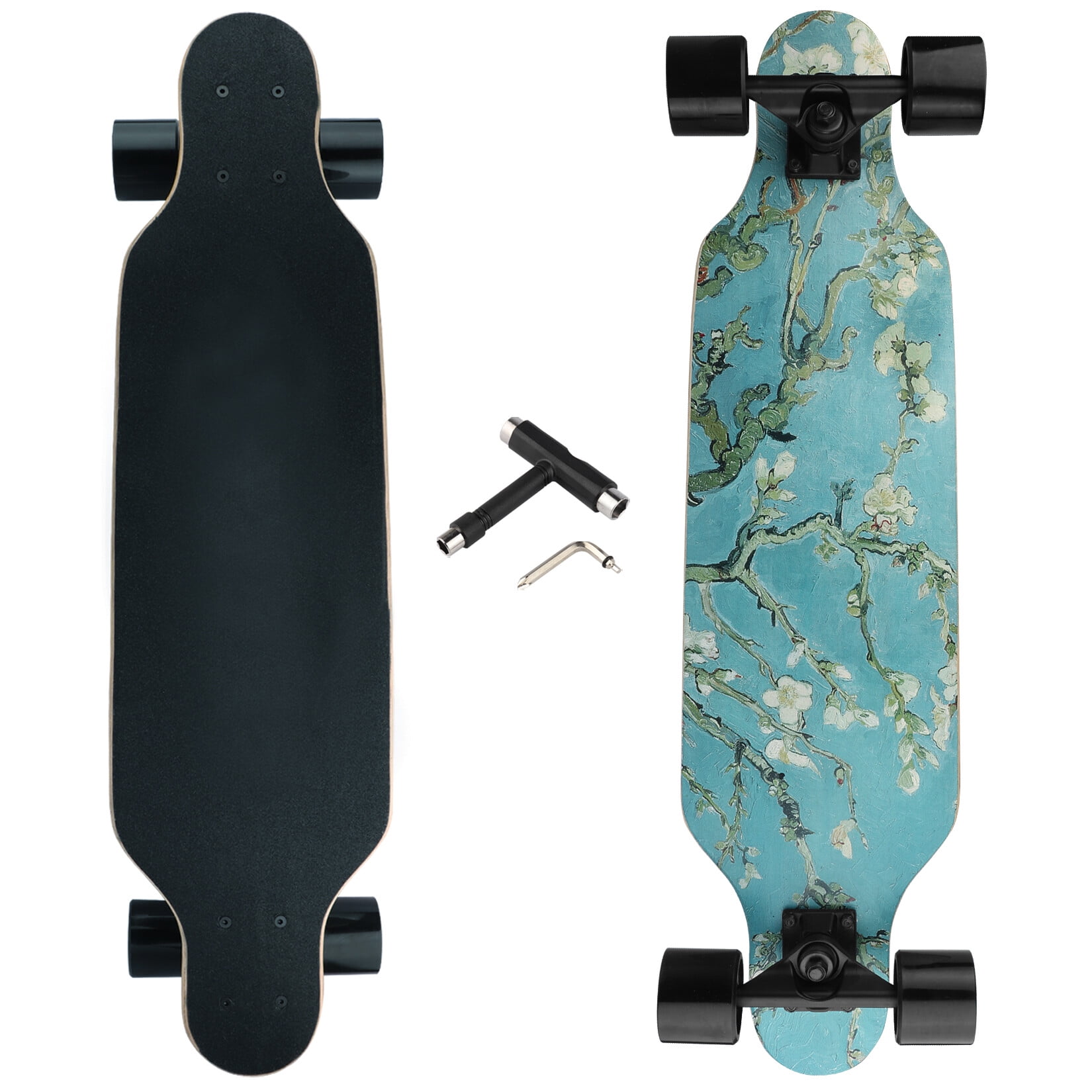 Longboard Skateboard 31inch PRO Drop Through Complete Maple Cruiser Flash Wheel 