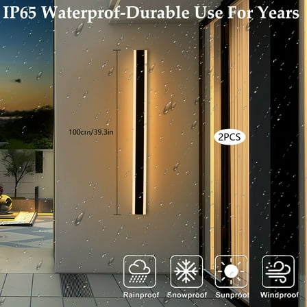 Modern Outdoor Wall Light, Wall Mount Lighting Fixture, 2Pcs Wall Lights