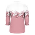 thumbnail image 3 of cocolona Womens Summer V Neck 3/4 Sleeve Tops Dressy Casual Blouses Fashion Casual Loose Floral Print T-shirts Trendy Tops 2025, 3 of 6