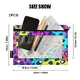 thumbnail image 3 of Rainbow Color Leopard 2 Pack Pencil Pouch for 3 Ring Binder Smooth Zipper Folders with Pockets Clear Window Pencil Case, 3 of 6