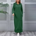 thumbnail image 3 of Karight Women's Casual Long Sleeve Side Slit Pullover Maxi Hoodie Dress Slim Sweatshirt Long Dresses with Pockets, 3 of 8