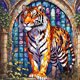 thumbnail image 1 of 5D DIY Full Drill Round Pintura Diamantes Kit Tigre Del Arte Craft50x50cm, 1 of 9