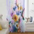 thumbnail image 6 of Pink Purple Hummingbird Sheer Curtains 63 Inches Long, Spring Oil Painting Sunflowers Light Filering Curtains, Breathable Simi Curtain Privacy Drapes for Living Room Bedroom Window Treatment, 6 of 9