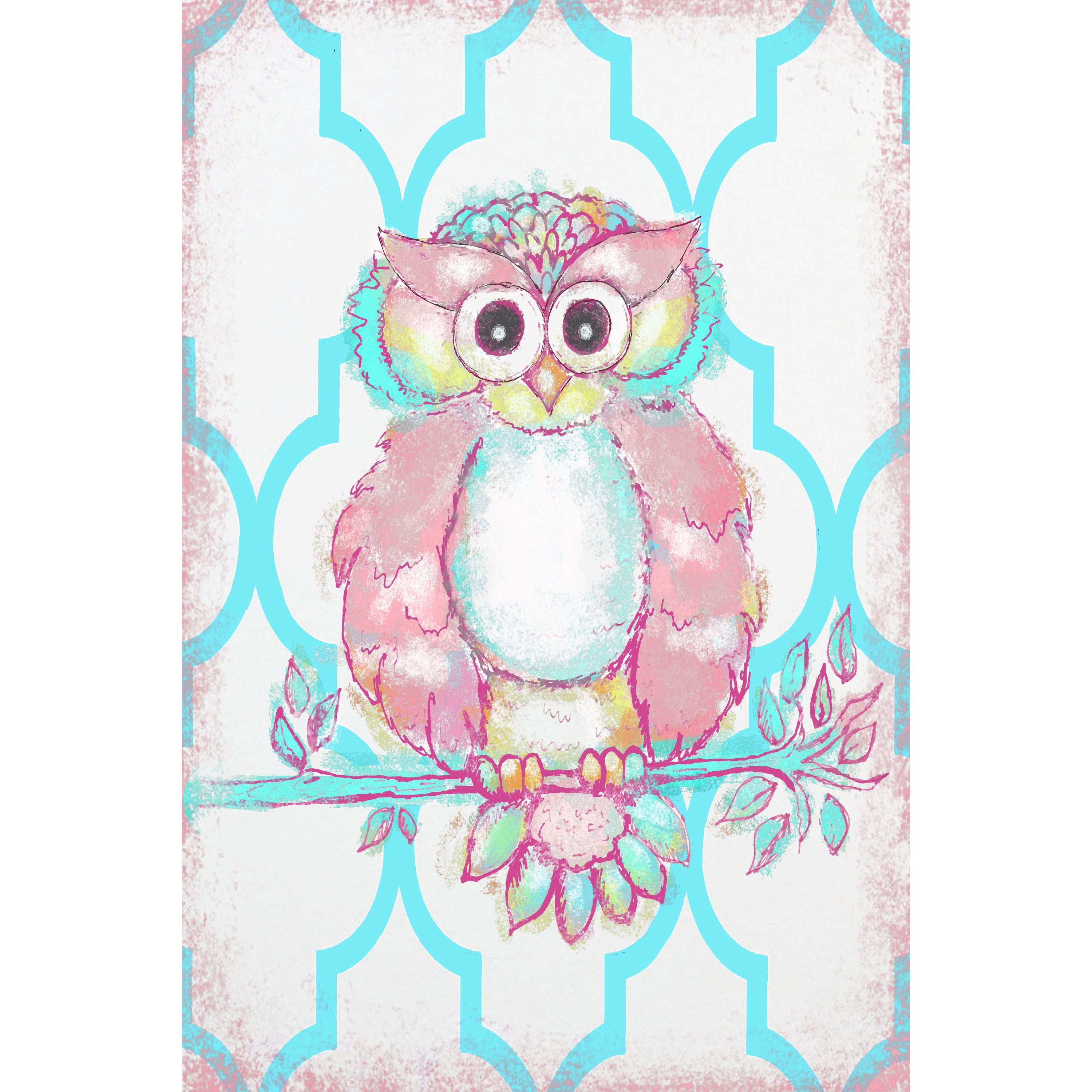 Marmont Hill "Modern Owl 2" by Reesa Qualia Painting Print on Wrapped Canvas