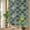 Green, variant on Moroccan Tile Window Privacy Film, Brown Quatrefoil Shape Tile Grid Rustic Farmhouse Static Cling Stained Glass Window Sticker Decorative Removable Rainbow Film for Glass 17.7”x39.3”