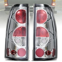 Chrome Tail Lights Rear Lamps Compatible With 1999-2007 Chevy Silverado GMC Sierra 1500 2500 3500 ;Pair;NO Bulbs; Clear Lens