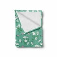 thumbnail image 2 of Hipster Soft Flannel Fleece Throw Blanket, Blossoming Plants and Flying Insects Botany Scene, Cozy Plush for Indoor and Outdoor Use, 70" x 90", Seafoam Baby Pink, by Ambesonne, 2 of 6