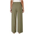 thumbnail image 4 of YIFUNIN Women's Casual Solid Color Loose Pants with Pockets, Fashion Comfort Trousers for Daily Outfits, Relaxed Fit Streetwear Style,Army Green L, 4 of 6
