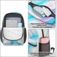 thumbnail image 2 of 17 Inch Lightweight Backpack,PVC Waterproof Oxford Fabric, Ergonomically Designed, with Large Capacity, Aqua Blue Watercolor, 2 of 5