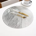 thumbnail image 2 of 2 Pack Round Pressed Vinyl Placemats, PVC Table Mats for Holiday Wedding Dinner Table Decoration, 15 Inch (Rosegold), 2 of 3